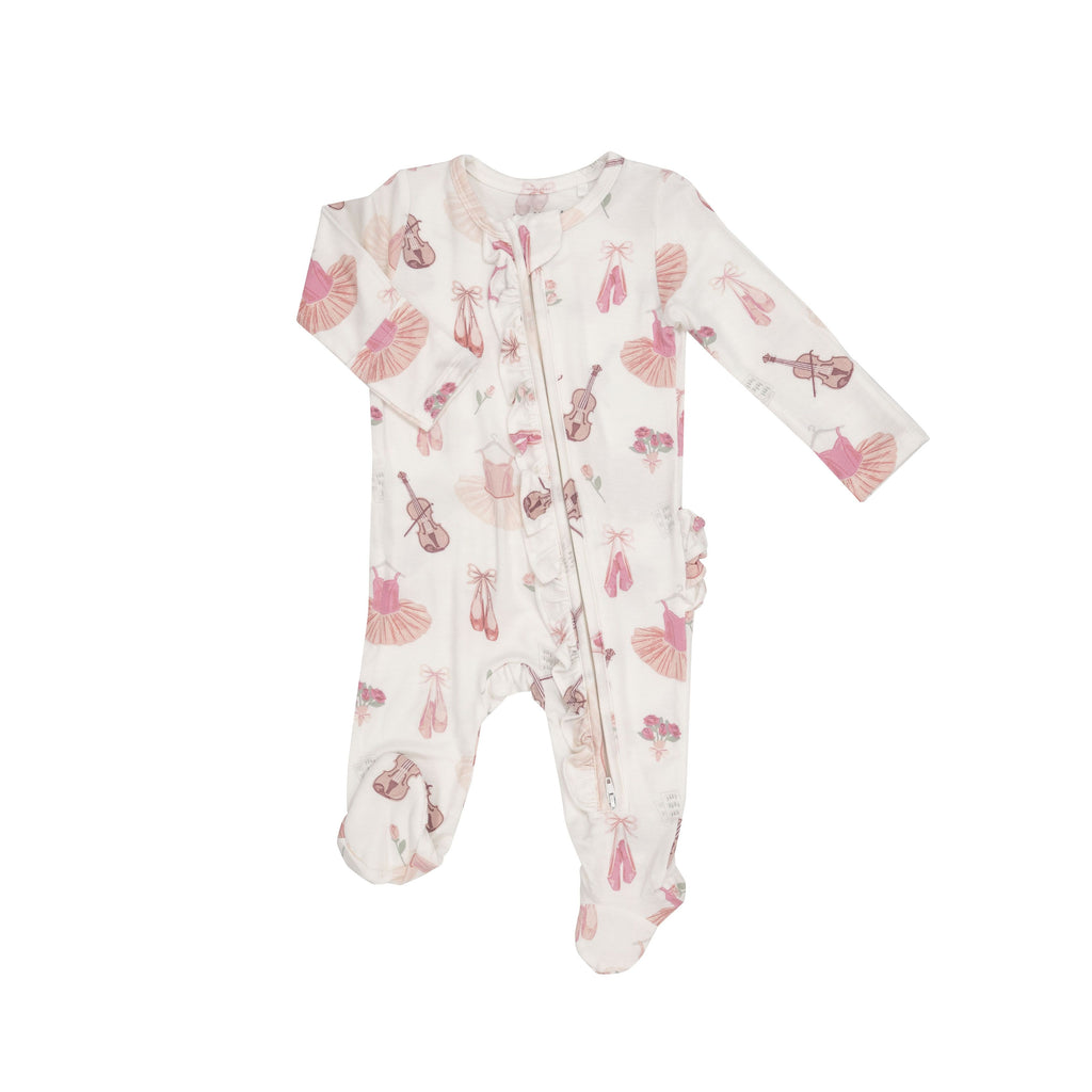 Angel Dear 128F3BAE Ballet 2 Way Ruffle Zipper Footie (STHE)