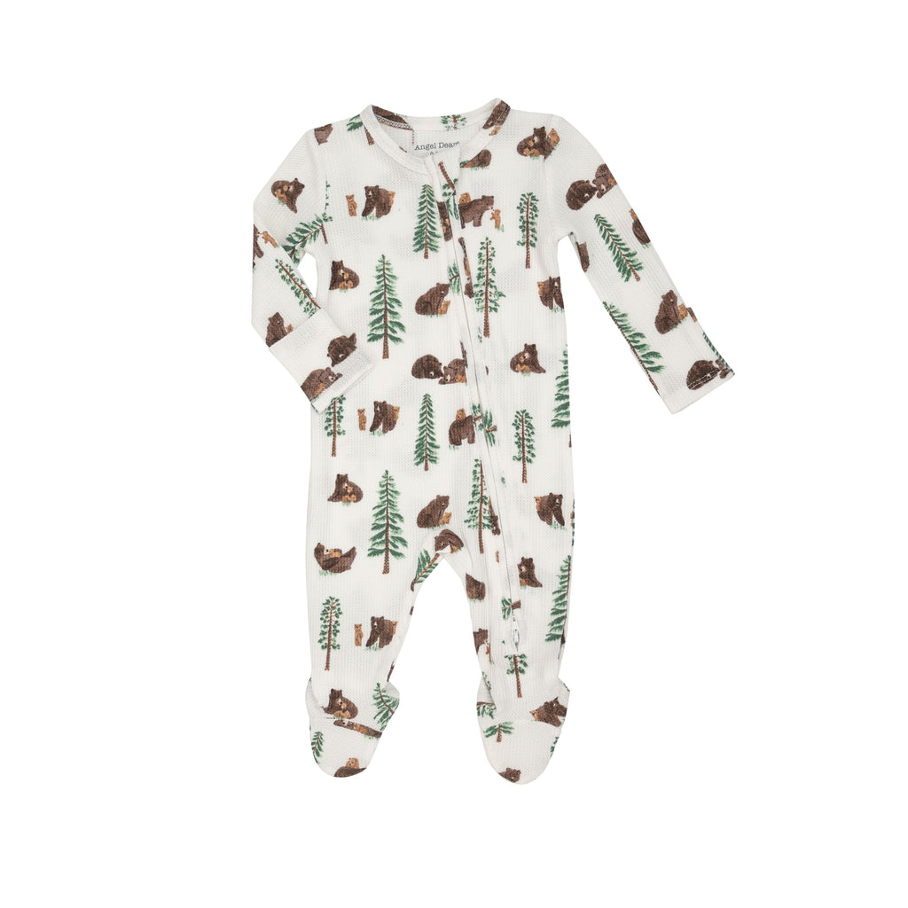 Angel Dear 651F3BRB1 Brown Bears 2 Way Zipper Footie Thermal (STHE)