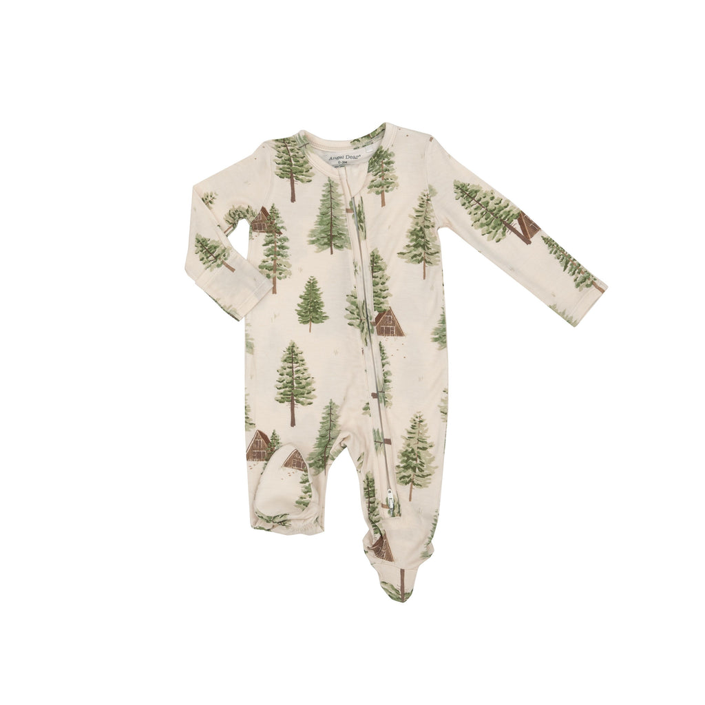 Angel Dear 476F3CAB Cabin and Trees Pink 2 Way Zipper Footie (STHE)
