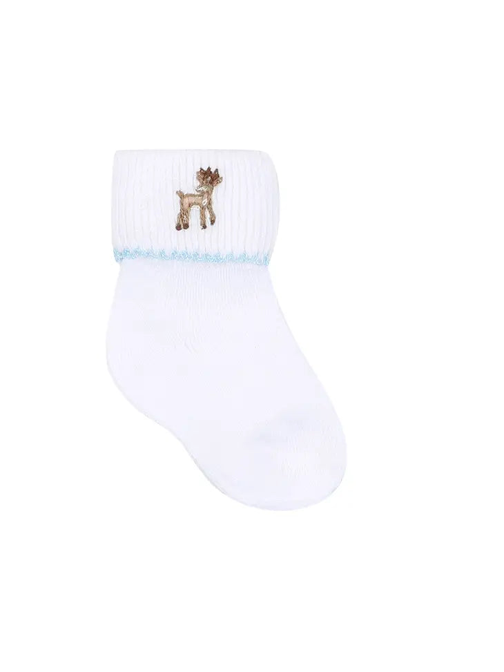 Magnolia Baby Baby Buck Embroidery Socks (STHE)