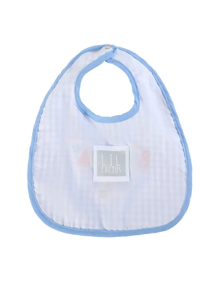 Lil Cactus Blue Gingham "Birthday Boy" Bib (STHE)