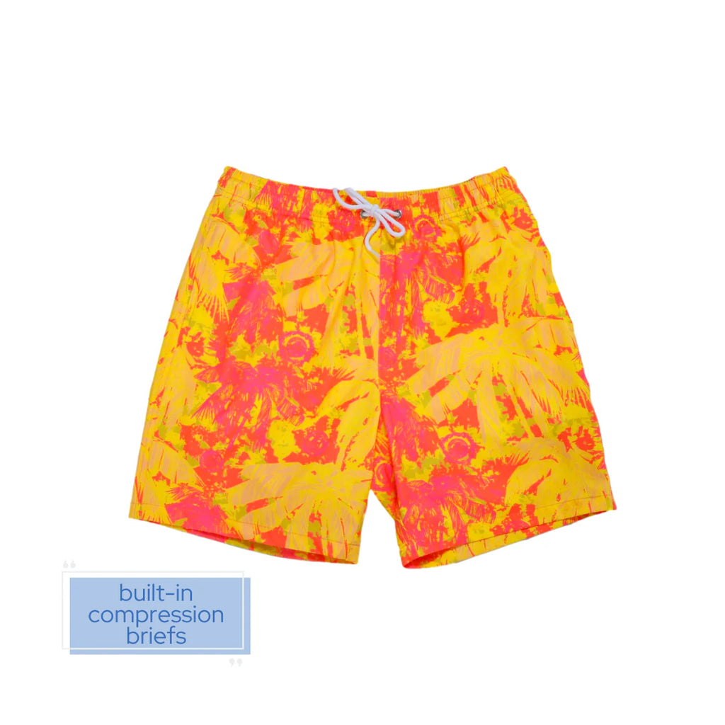 Blueberry Bay Galactic Moon Boys and Men's Swim Trunks(HE)