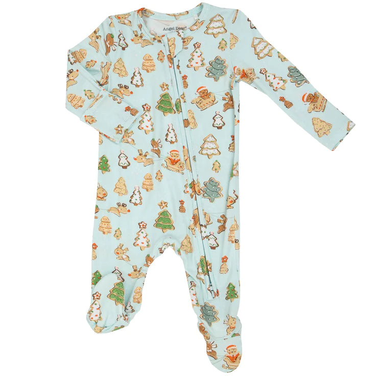 Angel Dear Christmas Zipper Footie - Gingerbread Sleigh Ride (HE)