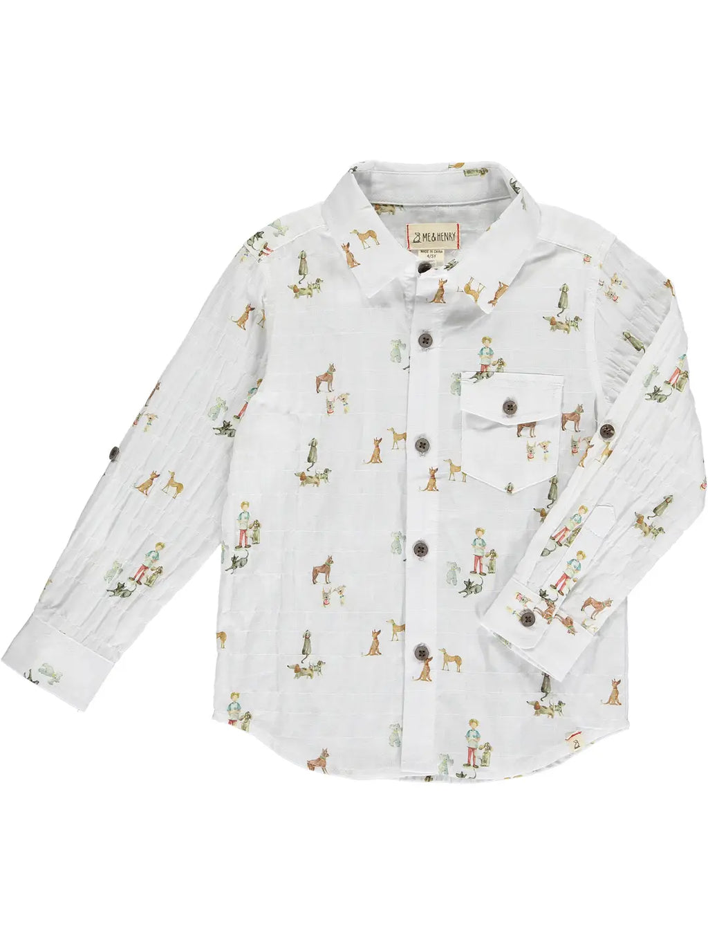 Me & Henry Henry All Over Print Button Down Shirt HB10Y (STHE)