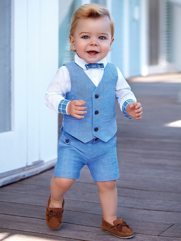Mayoral 1238 Lavender Blue Formal Linen Bermuda Shorts (STHE)