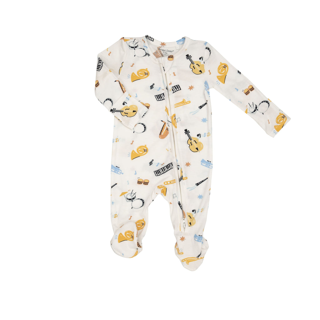 Angel Dear 651F3JAZ Jazz Band  Bamboo 2 Way Zipper Footie (HE)3/6M?