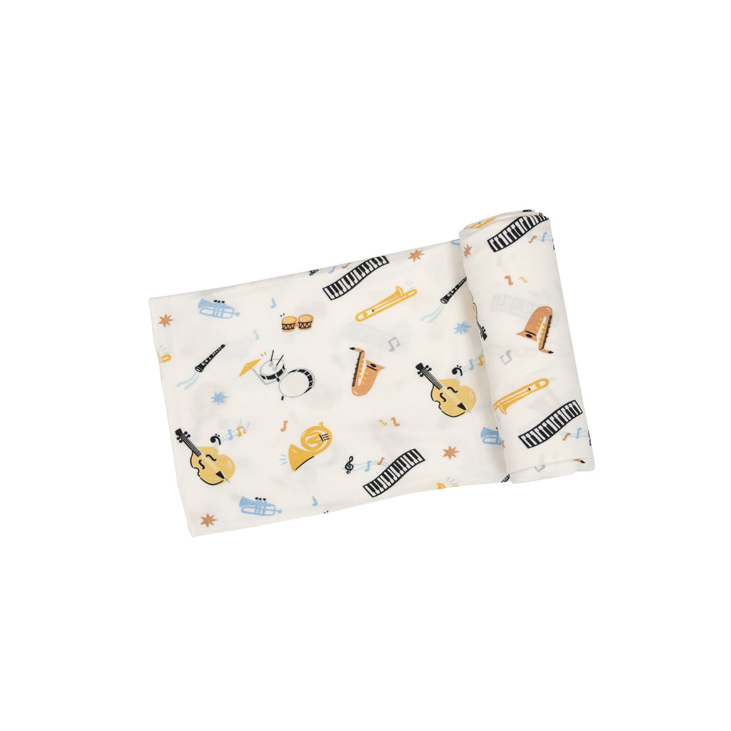 Angel Dear 476F3JAZ Jazz Band Swaddle Bamboo Blanket (HE)