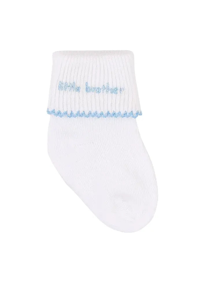Magnolia Baby Brother Blue Embroidery Socks