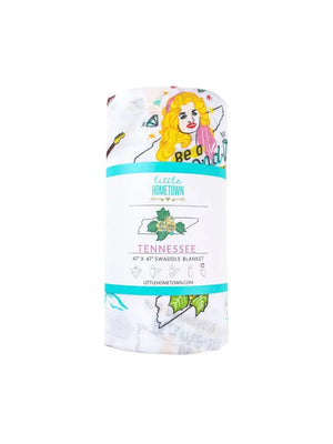 Little Hometown Tennessee Baby Floral Swaddle Blanket (STHE)