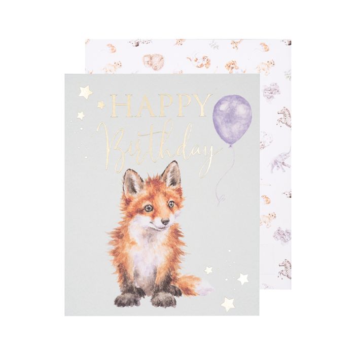Wrendale Design 'PAWTY TIME' FOX CARD (HE)