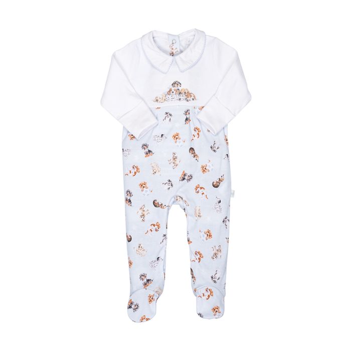 Wrendale Design 'LITTLE PAWS' DOG PRINTED SLEEPSUIT (HE)