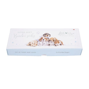 Wrendale Design 'LITTLE PAWS' DOG BABY SOCKS (HE)