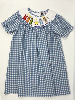 Banana Split Nativity Smocked Bishop Dress (STHE)