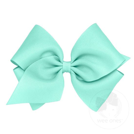 Wee Ones MKB Mini King Classic Grosgrain Girls Hair Bow (Plain Wrap)