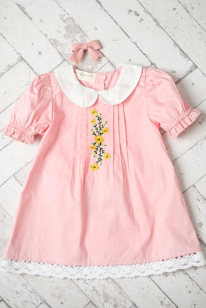 Wren & James Pink Embroidered Lace Collar Spring Easter Dress (STHE)