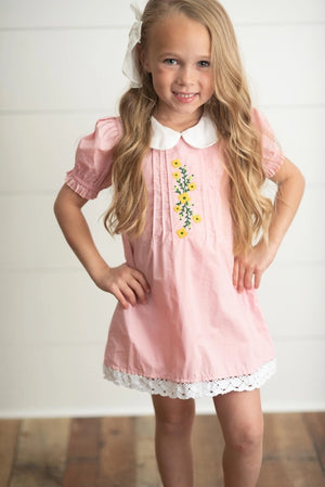 Wren & James Pink Embroidered Lace Collar Spring Easter Dress (STHE)