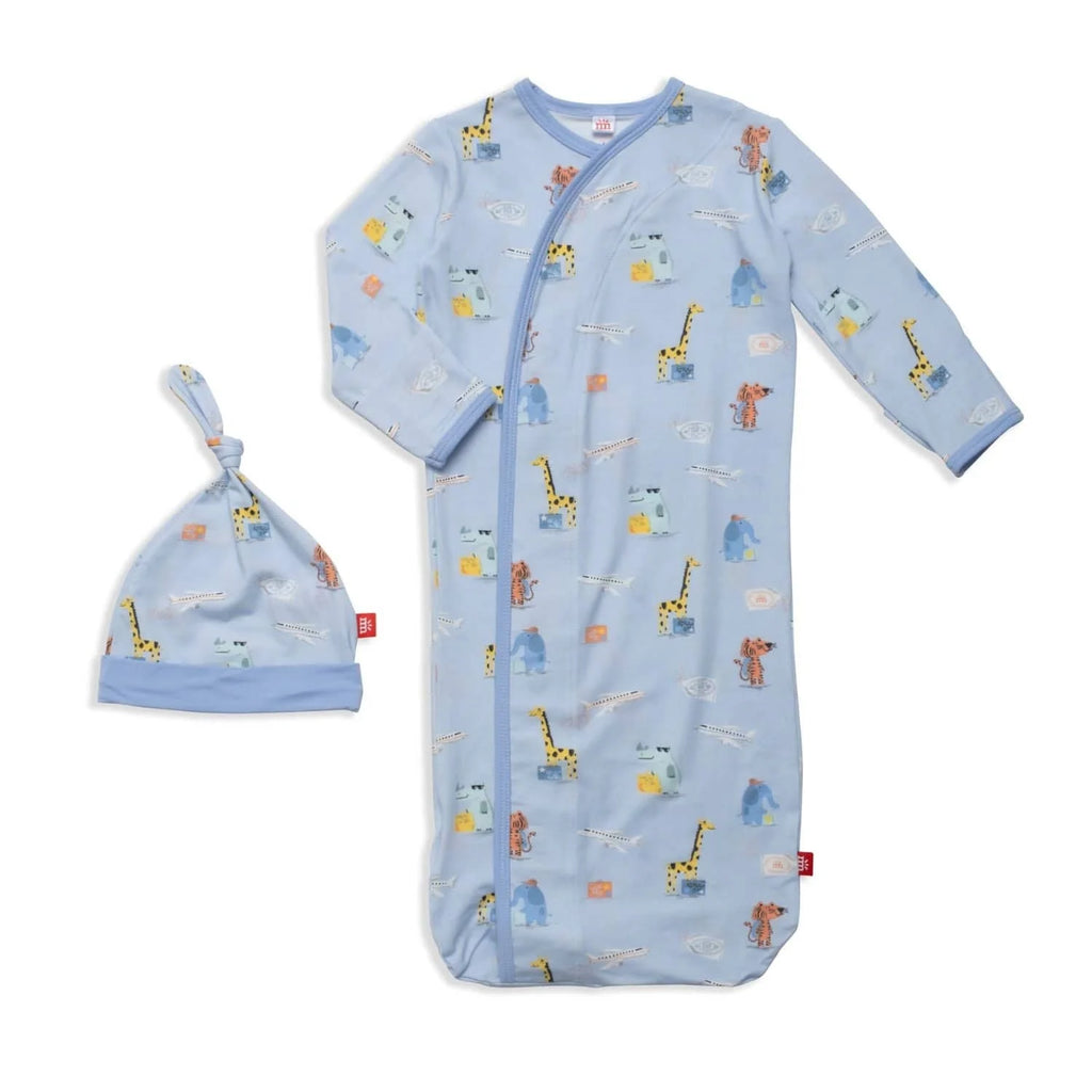 Magnetic Me Ready Jet Go Modal Magnetic Cozy Sleeper Gown + Hat Set