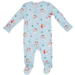 Angel Dear Christmas Zipper Footie - Vintage Santa Blue (HE)