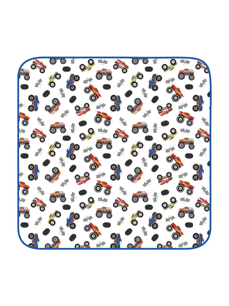 Magnolia Baby Smash and Crash Blue Printed Swaddle Blanket (STHE)
