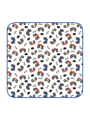 Magnolia Baby Smash and Crash Blue Printed Swaddle Blanket (STHE)