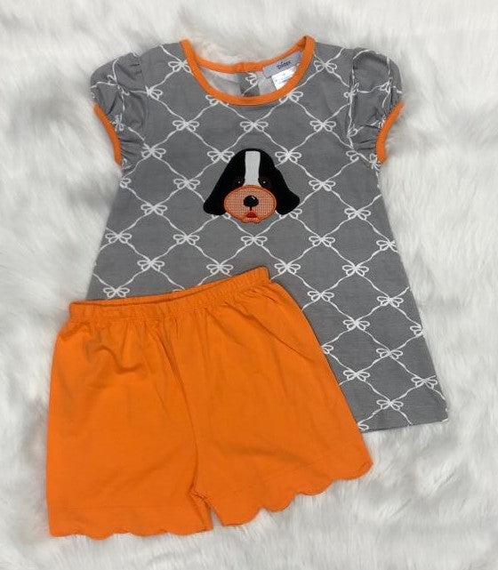Tennessee Smokey Grey with White Bows Girls Set