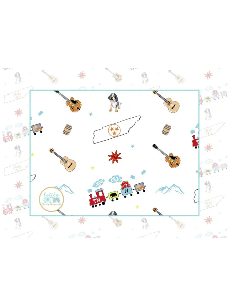 Little Hometown Tennessee Baby 2-in-1 Burp Cloth and Bib (Unisex) (STHE)