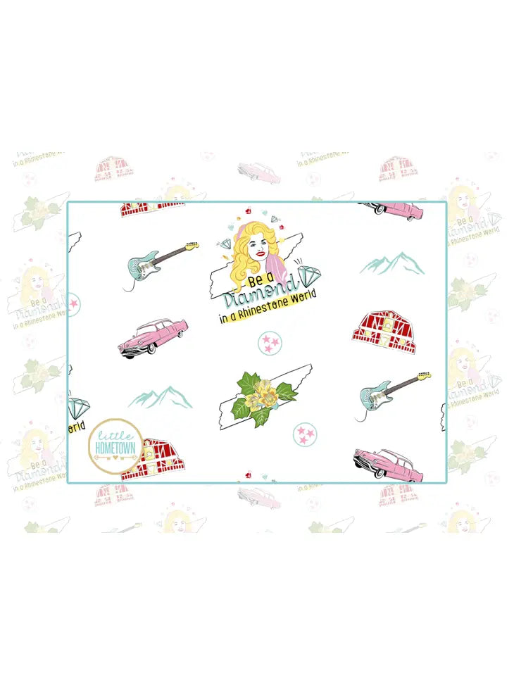 Little Hometown Tennessee Baby Floral 2-in-1 Burp Cloth and Bib (STHE)