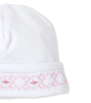 Kissy Kissy KG510110N Pink/White Hand Smocked Hat  (HE)