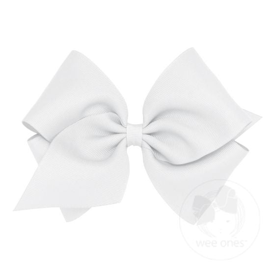 Wee Ones MKB Mini King Classic Grosgrain Girls Hair Bow (Plain Wrap)