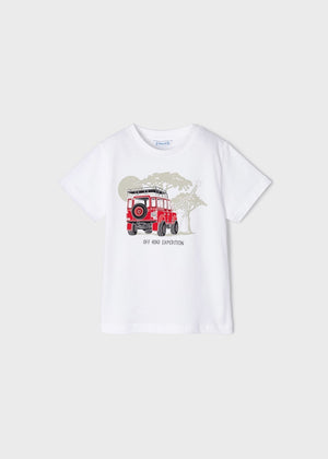 Mayoral 3009-036 White T-Shirt with Jeep