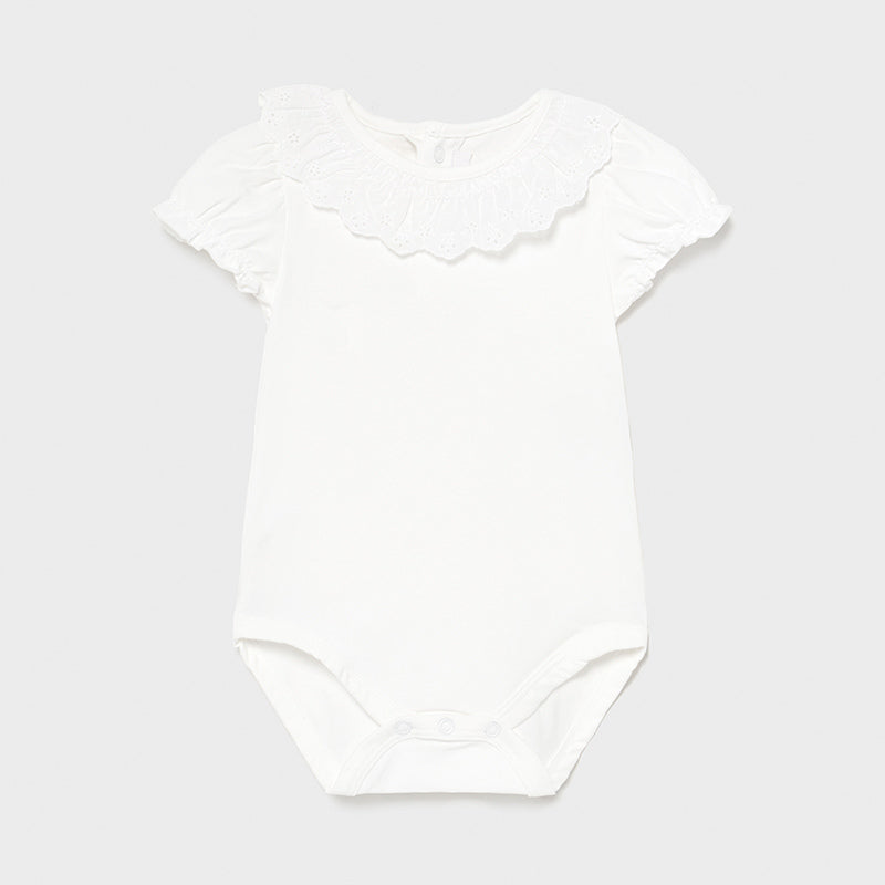 Mayoral 1703-078 White Eyelet Collared Onsies