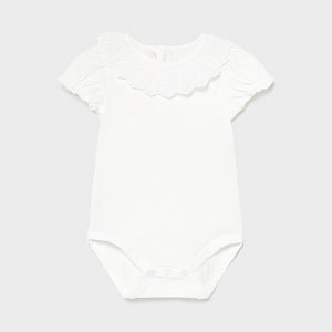 Mayoral 1703-078 White Eyelet Collared Onsies(STHE)