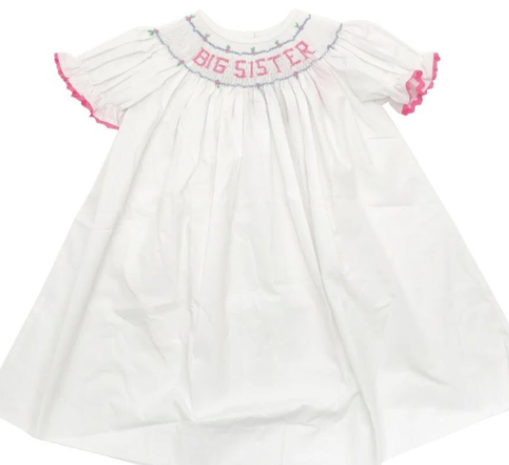 Big sister 2025 smocked dress