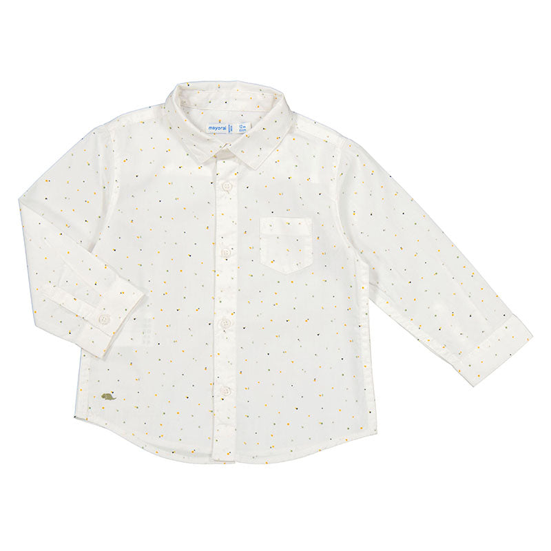 Mayoral 1118-084 White Dotted Button Down (HE)