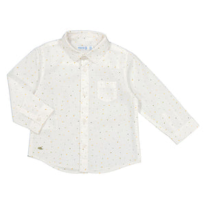 Mayoral 1118-084 White Dotted Button Down