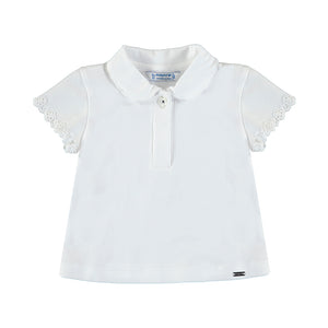 Mayoral 1176-033 White Super Soft Cotton Peter Pan Collar Shirt
