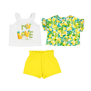Mayoral 1278-043 Lemon Three Piece Short Set (HE)