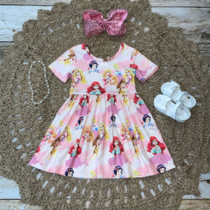 Stella Bean Princess Printed Short Sleeve Dress (HE)