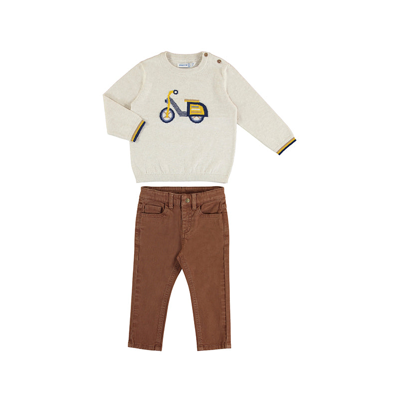 Mayoral 2538-025 Two Piece Vintage Scooter and Pants Ensemble (STHE)