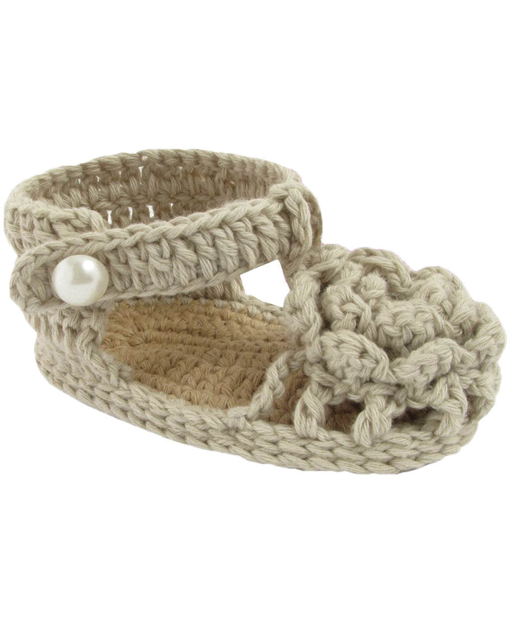 Baby Deer 3405 by Trimfoot Co. Natural T Strap Sandal with Flower (STHE)