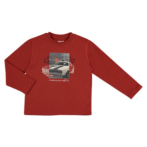Mayoral 4010-047 Brick Long Sleeve Graphic Car T-shirt