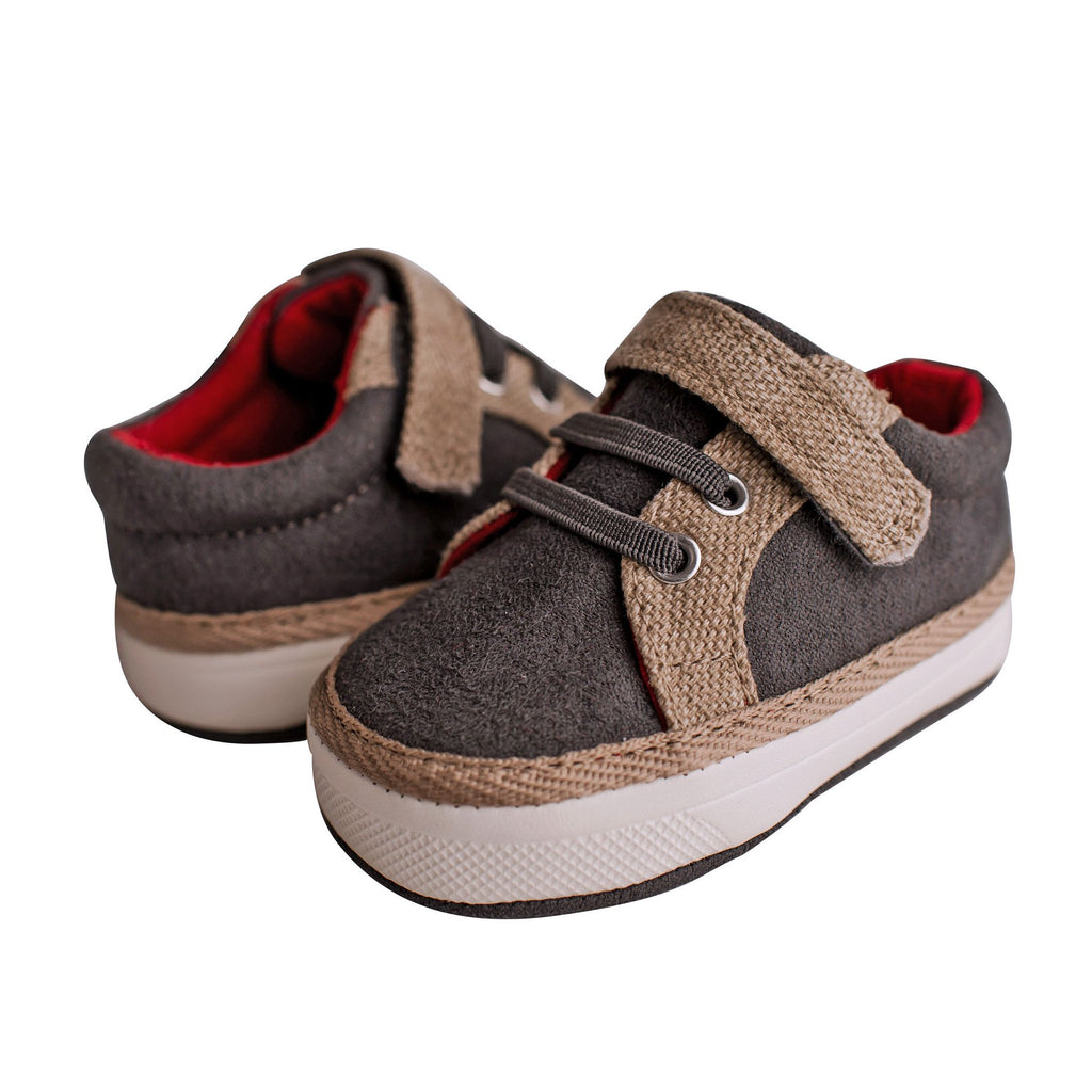 Baby Deer 4336 by Trimfoot Co. Murphy Grey Suede with Tan Trim (STHE)