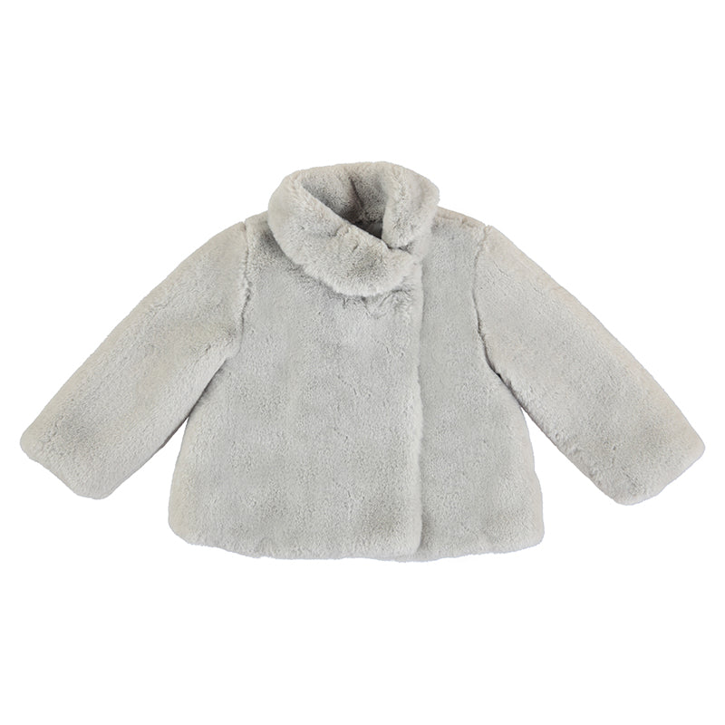 Mayoral 4483-034 Silver Faux Fur Coat