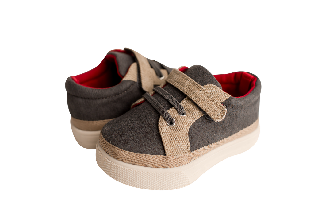 Baby Deer by Trimfoot Co. 6336 Grey Suede Cloth with Tan Trim