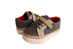 Baby Deer by Trimfoot Co. 6336 Grey Suede Cloth with Tan Trim