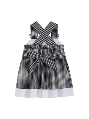 Lil Cactus Black Gingham Cute Cow Pocket Sundress (STHE)