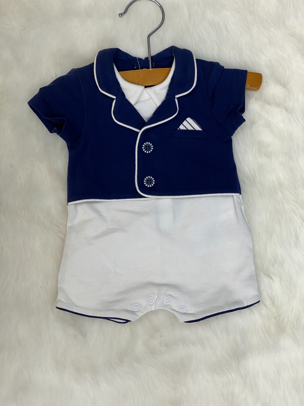 Mayoral 1625 Navy Outfit With Pocket Square  (STHE)