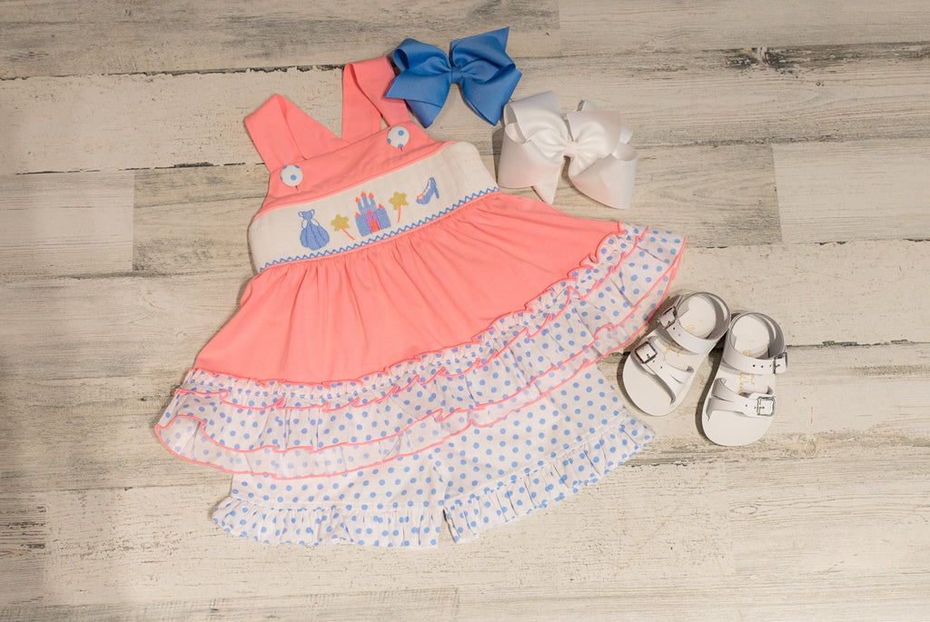 Banana Split Glass Slipper Smocked Bloomer Set (HE)