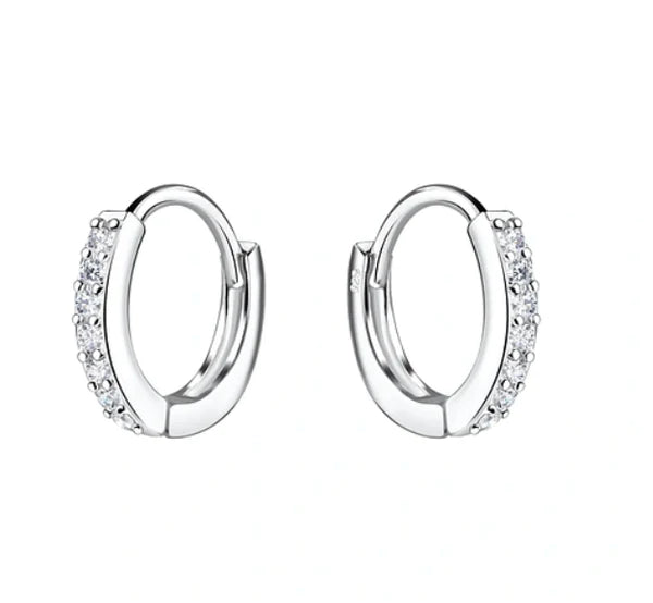 Cherished Moments Sterling Silver Huggie Hoop Earrings (HE)