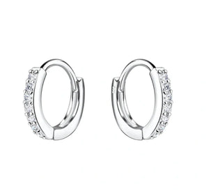Cherished Moments Sterling Silver Huggie Hoop Earrings (HE)